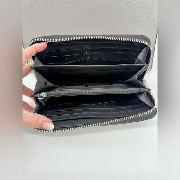 Kate Spade NY Colorblock Satchel & Matching Wallet Set - Gray, White & Black - Picture 9 of 9